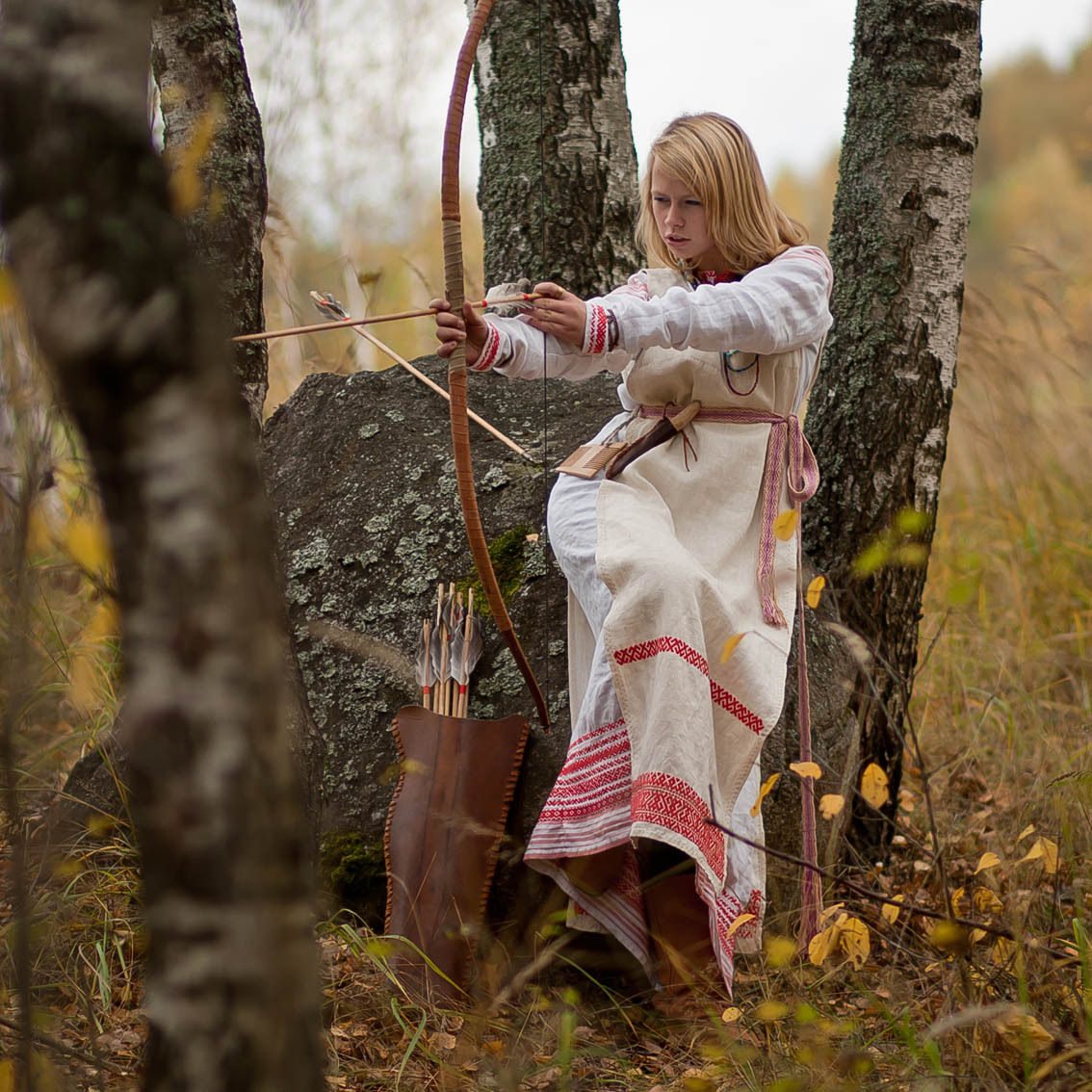 Sexy photo Girls in Slavic costumes in Bridgetown